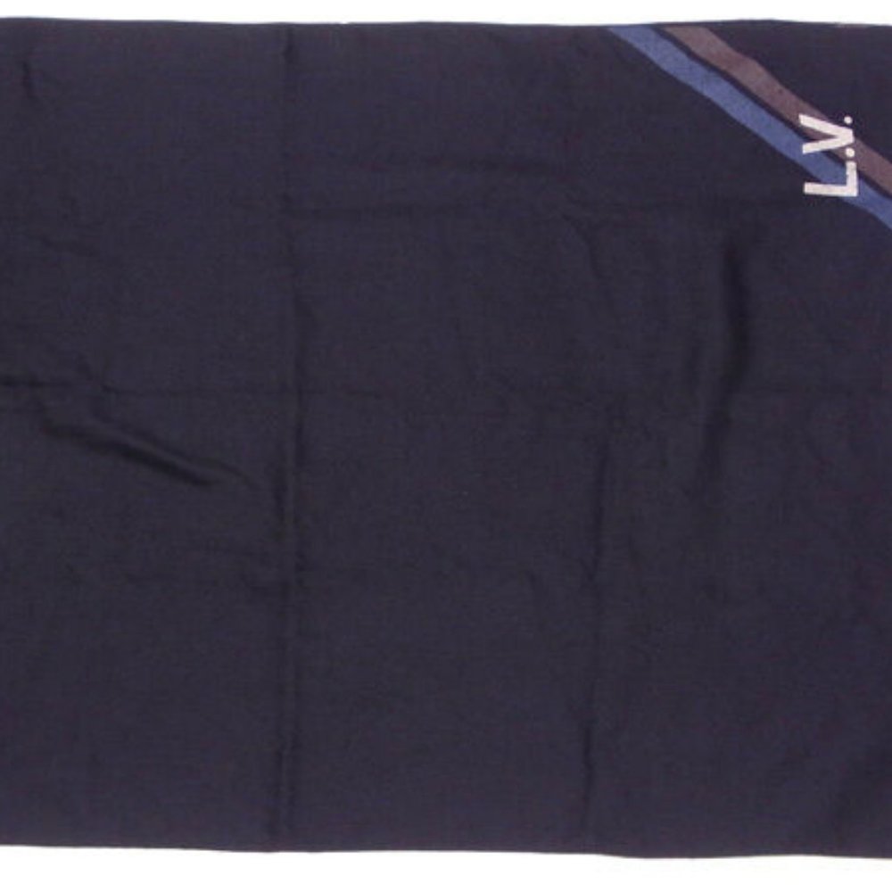 Louis Vuitton Scarf Black Blue Woman unisex Authentic Used - Picture 5 of 6